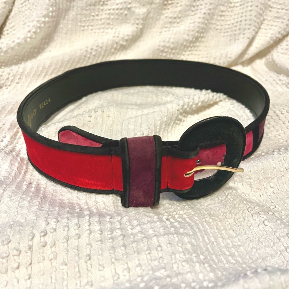 Amazing vintage patchwork suede belt